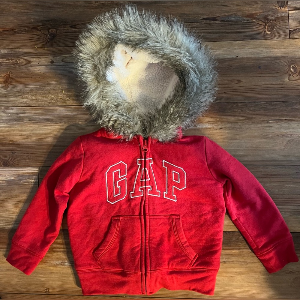 Gap Factory Gap Logo Sherpa Lined Hoodie size XS (4-5)-never worn